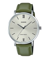 Casio MTP-VT01L-3B Men's Analog Watch - Leather Strap - Classic Design