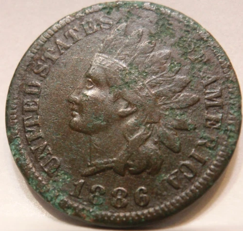 1886 XF Details T1 FULL Liberty Indian Head Cent Penny Tougher Early Date TYPE 1