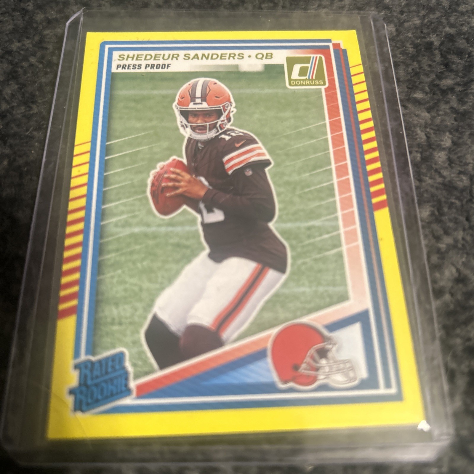 2025 Donruss Rated Rookie Yellow Press Proof SHEDEUR SANDERS Browns #306