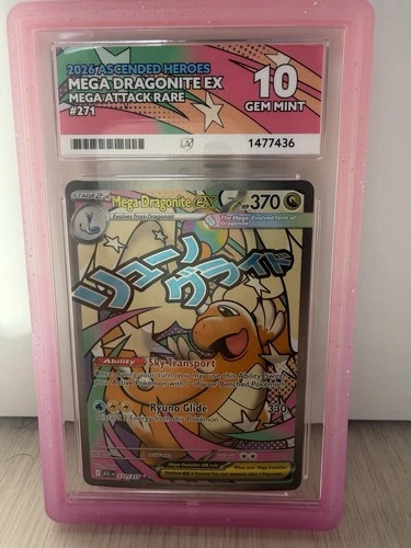 PERFECT SUBS Mega Dragonite ex 271/217 Ace 10 gem mint Ascended Heroes + guard