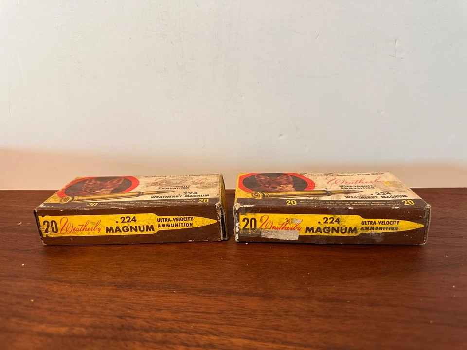 批量 2 件 复古 Weatherby 空弹药盒 224 W.M. 狐狸 — 第 4/4 张图片