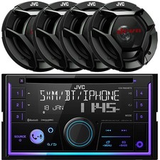 JVC Bluetooth Car Audio Receiver, 4x 6.5" 300 Watts Coaxial Automotive Speakers