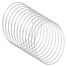 12-Pack Dream Catcher Rings,7.9 Inch Metal Rings for DIY Wedding Wreath Silver 