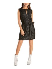 RACHEL ROY Womens Black Sleeveless Keyhole Short Party Sheath Dress S