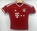 Adidas FC Bayern Munich Jersey Child Large Red White Embroidered Soccer Futbol