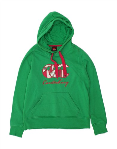 Canterbury Damen Grafik Hoodie Pullover UK 14 Large grün Baumwolle QI14