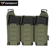 IDOGEAR Tactical Triple 5.56 Mag Pouch Laser Cut G-Buckle Front Flap Panel Gear
