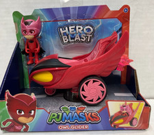 PJ Masks Hero Blast Owlette Vehicle Owl Glider Action Figure Set Toy Red-box dmg