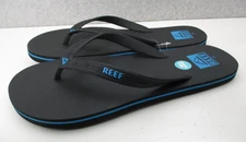 Reef Seaside Beach Thongs Flip Flops Sandals Black/Blue Mens Sz 11