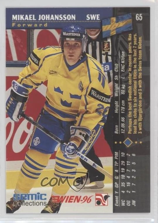 1996 Semic Wien Mikael Johansson #65 - Image 2 of 2