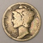 1926 Mercury Winged Head Dime 10 Cents Silver Coin