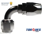AN -12 (12AN JIC -12 AN12)  90 DEGREE Swivel Seal BLACK Hose Fitting