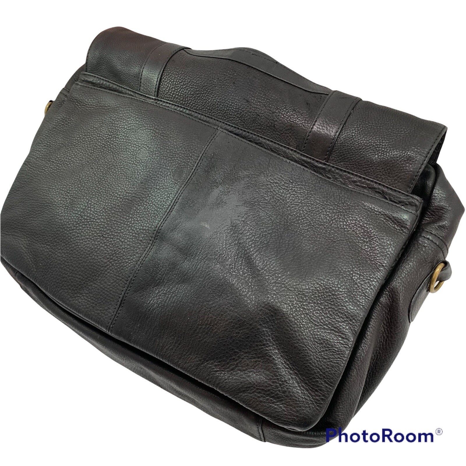 Wilson Briefcase Black Pebble Leather Vintage 15x12x5” Gem