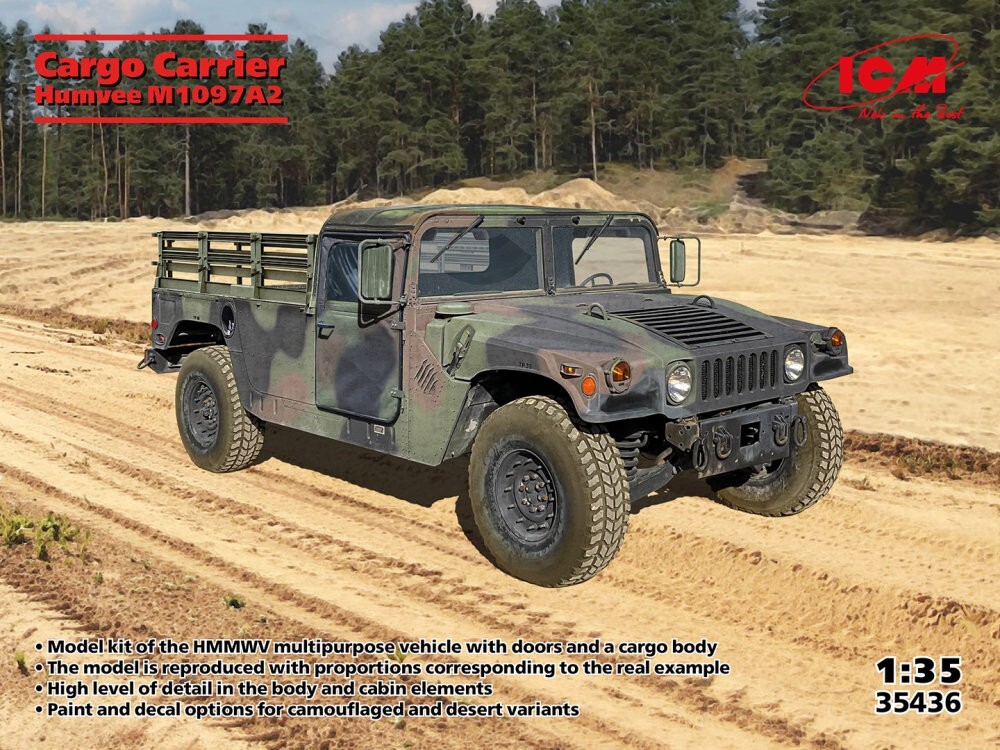 ICM 35436 1/35 Hummer Humvee M1097 M1097A2 Cargo Carrier US