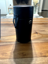 Leather Lined Black Hard Camera Lens Case 7" without strap