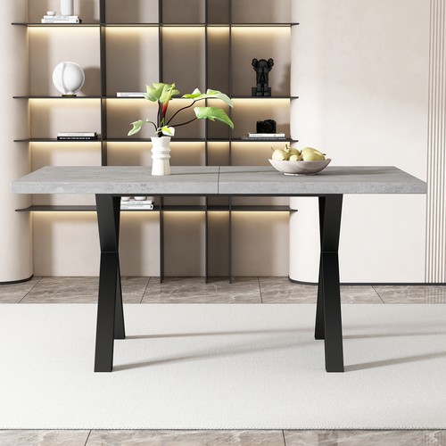 Esstisch Küchentisch Speisetisch Esszimmertisch 140x80 cm Metall Gestell Grau - Bild 3 von 10