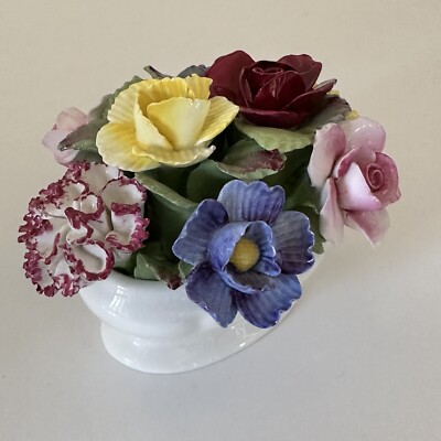 Vintage AYNSLEY Fine Bone China England Hand Painted Flower Basket