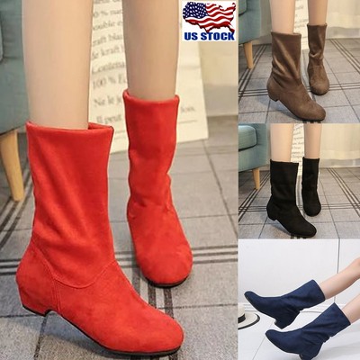 flat heel boots ladies