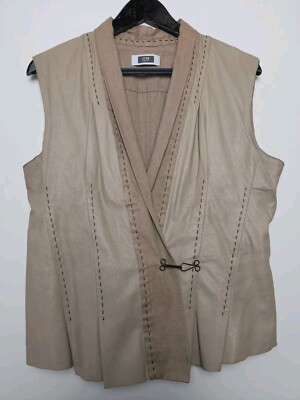 Crea Concept, Leder Weste, Gr. 40, Ziegenleder, Beige, Tadellos 