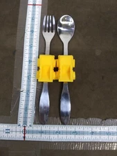 Kids urban trend  Yellow Dump Truck Child's Fork and Spoon Set Dishwasher Safe