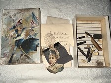 Antique Victorian Lithograph Palmer Cox Brownie Stationary Time Capsule 