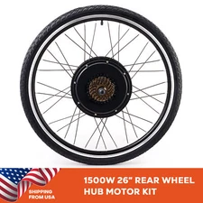 1500W eBike Conversion Kit 26" Rear Wheel Hub Motor LCD PAS E-Bike Set