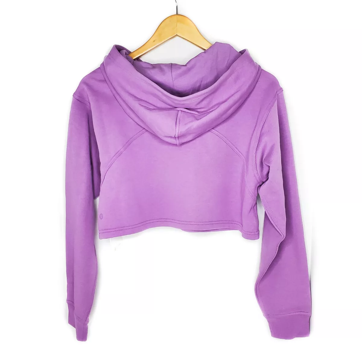 Purple crop top hoodie sales