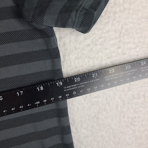 Nike Golf Polo Shirt Mens Small Black Gray Striped Dri Fit Performance - Picture 6 of 11