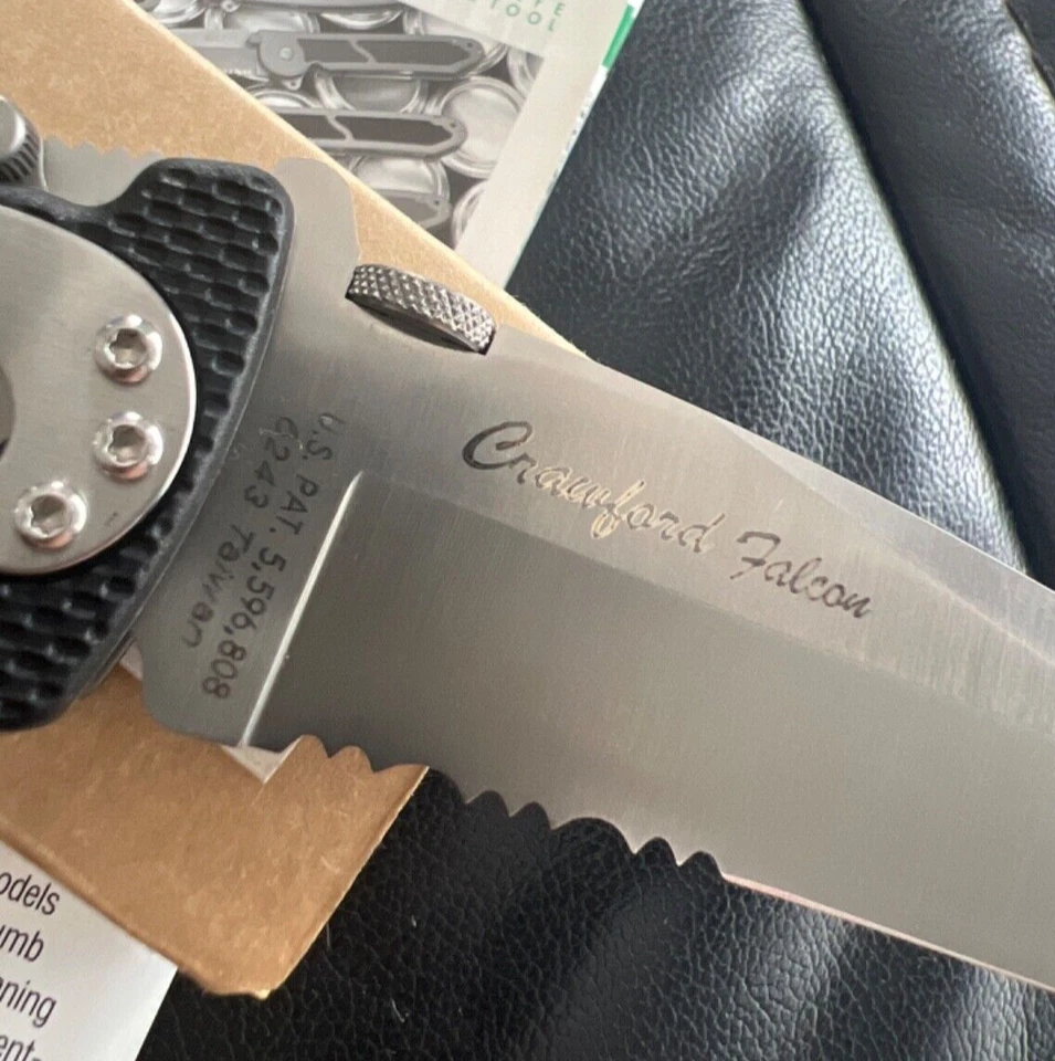 NOS 2002 CRKT 6243 Falcon Crawford Serrated Edge Box Papers Mint Made in Taiwan - Image 3 of 3