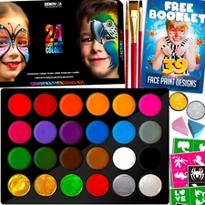 Professional Face Painting for Kids - Non-Toxic & Hypoallergenic with 24 Colors
