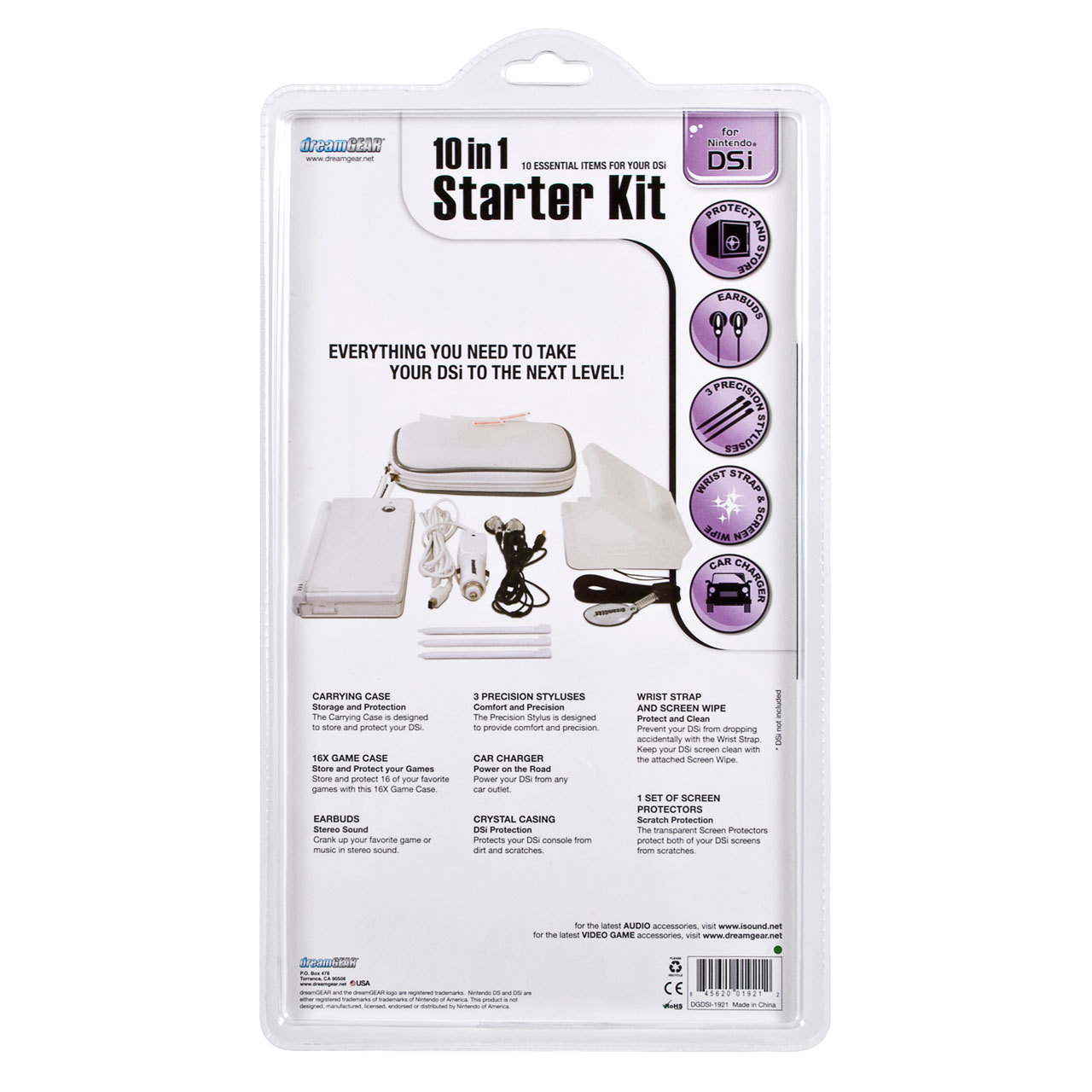 New Black dreamGEAR Nintendo DSi 10 in 1 Starter Kit Case Stylus Earbuds  845620019267 | eBay