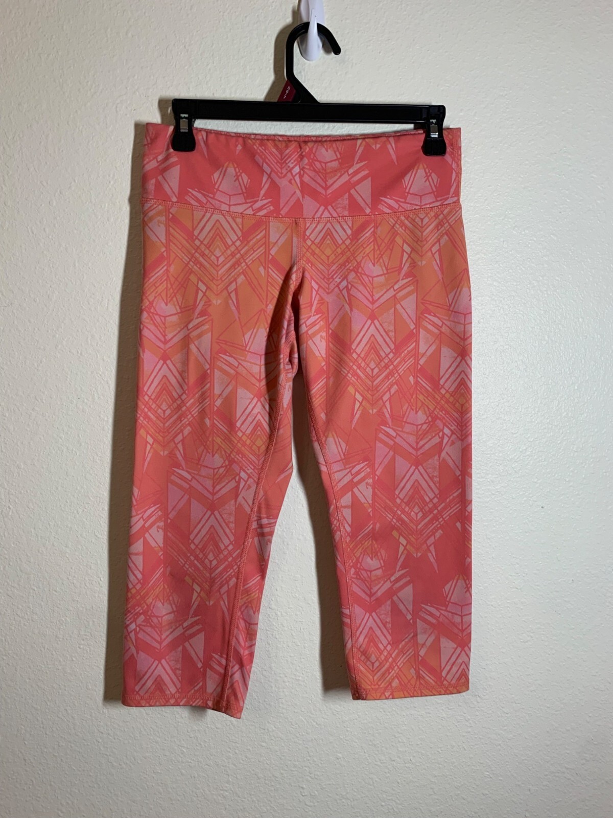 Alo Yoga Pants Capris Workout Athletic Active Geometric Print Pink Size Small-image