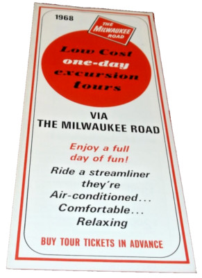 1968 MILWAUKEE ROAD ONE DAY EXCURSION  TOURS BROCHURE