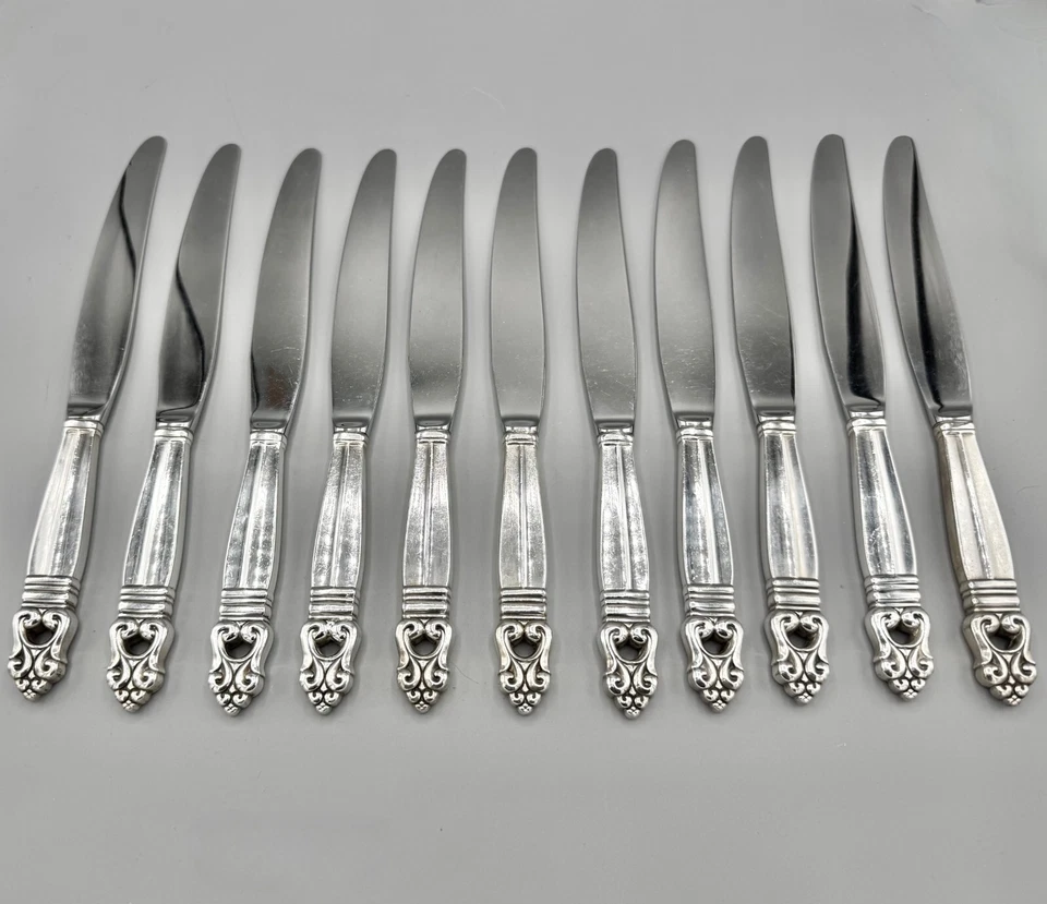 11 cuchillos reales daneses PLATA ESTERLINA INTERNACIONAL | 869 gramos Foto 2 de 4