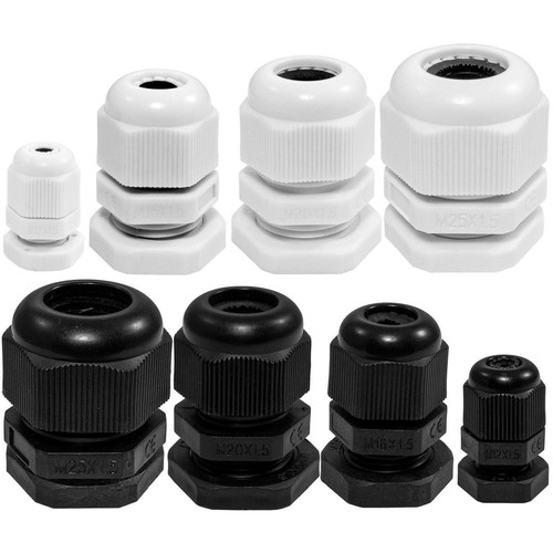 Lot de 40 presse-étoupes M12 M16 M20 M24 M32 - Passe-câbles réglables étanches avec écrou pour fixation de presse-étoupes pour extérieur, jardin, garage, boîte de jonction - Noir Lot de 40 presse-étoupes M12 M16 M20 M24 M32 - Passe-câbles réglables étanches avec écrou pour fixation de presse-étoupes pour extérieur, jardin, garage, boîte de jonction - Noir