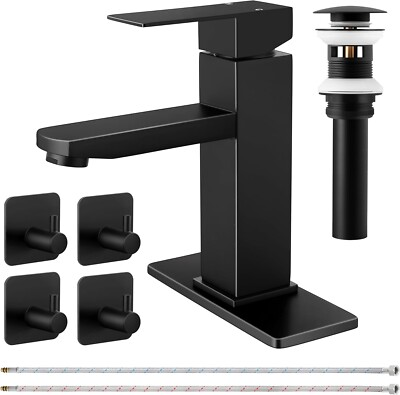 #ad Bathroom Faucet with Drain amp; Hooks Brushed Nickel Bathroom Faucets for Sink 1 o $23.99