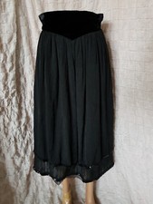 Valentino Night vintage black self inlay silk high waisted skirt size XS, 6 UK