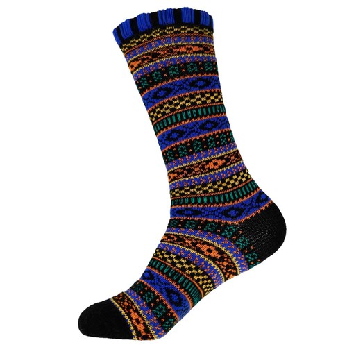 BambooMN Women's Colorful Patterned Socks - Long Over The Calf Stylish Cotton - Picture 8 of 37