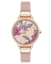 Nine West Women's Floral Dial Strap Watch