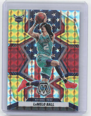 2021-22 Panini Mosaic #251 LaMelo Ball Choice Fusion Red & Yellow #/88