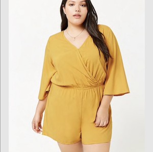 forever 21 mustard jumpsuit
