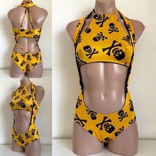 Schminke ☠️ Rockstar amarillo calaveras body pole dance polewear aros aeróbicos