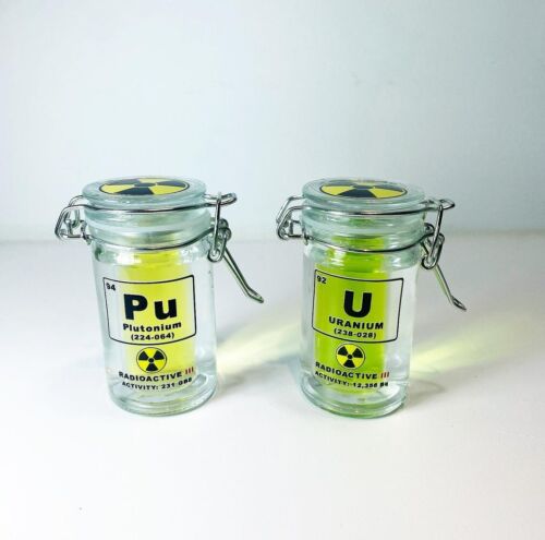 Uranium Glass Jar with vial Radioactive Nuclear Experiment - Picture 4 of 4