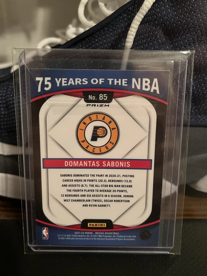 2021-22 Mosaic Domantas Sabonis 75 Years Of The NBA Prizm  Silver #85  - Image 2 of 2