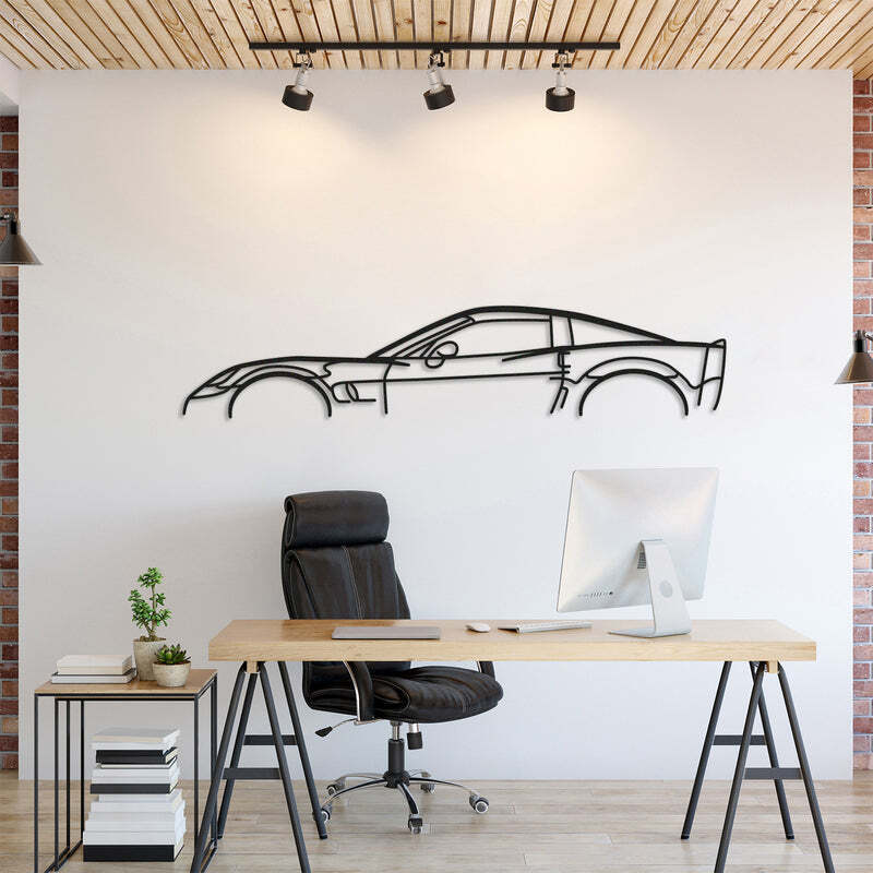 Wall Art Home Decor 3D Acrylic Metal Car Auto Poster USA Silhouette  Corvette C6