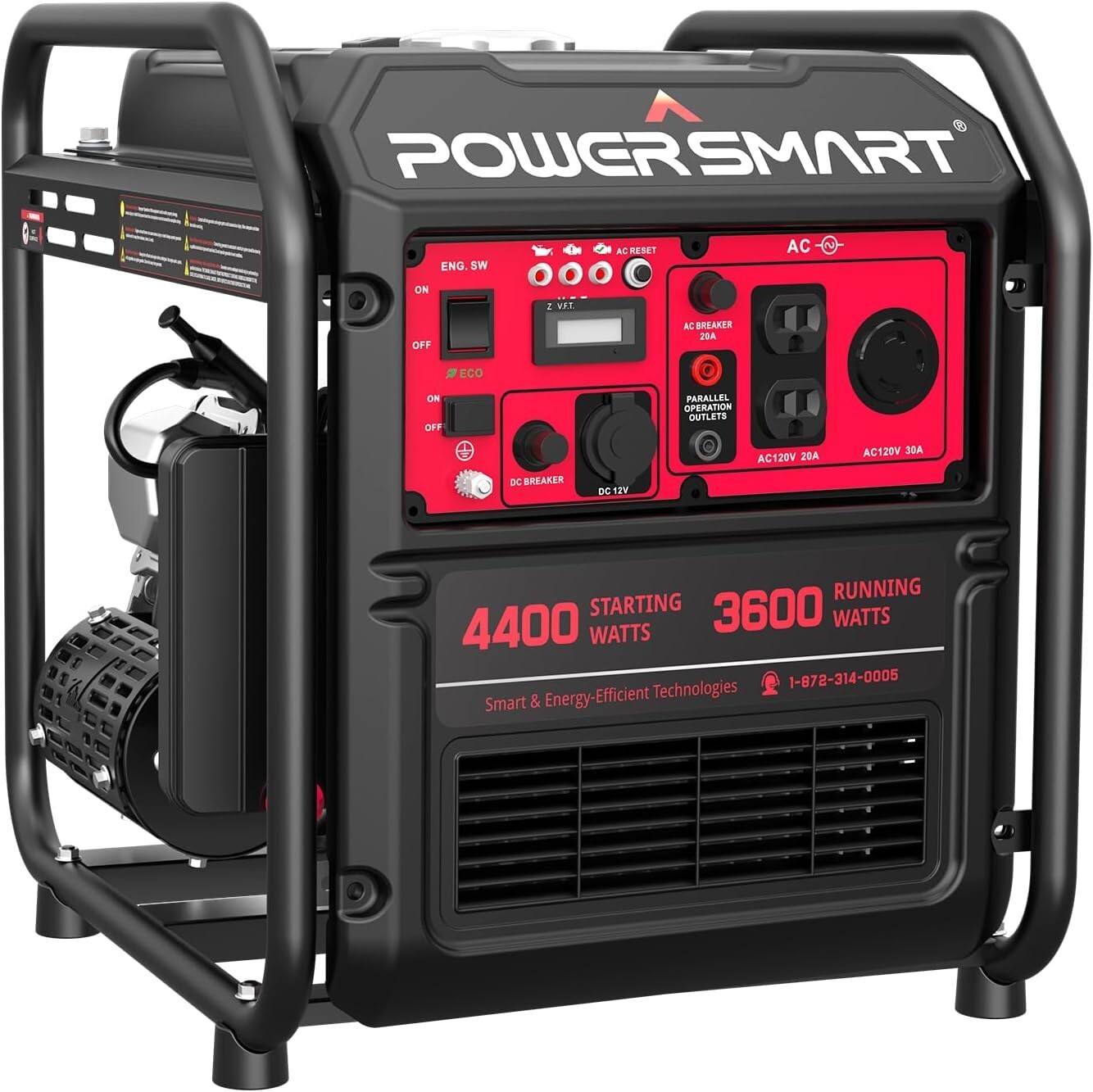 PowerSmart 4,400-W Super Quiet Portable RV Ready Gas Powered Inverter Generator