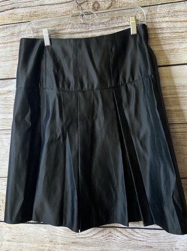 NANETTE LEPORE Black Pleaded Silk Skirt Sz 4 - Picture 3 of 7