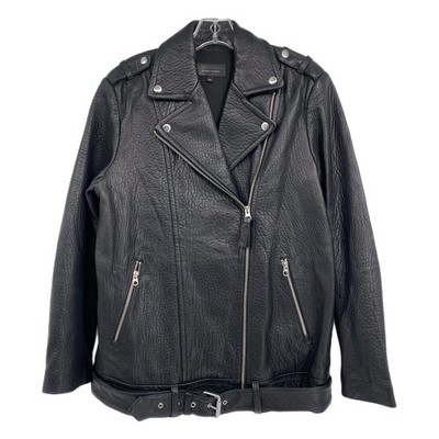 Mackage Black Lambskin Leather Motorcycle Jacket | Size M