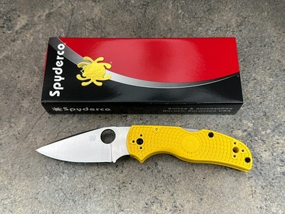 Spyderco Native 5 Salt Knife Lightweight Yellow Handle C41PYL5 Plain Edge