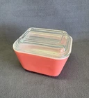 Vintage PYREX Refrigerator Small Dish 501-B Flamingo Pink With Lid